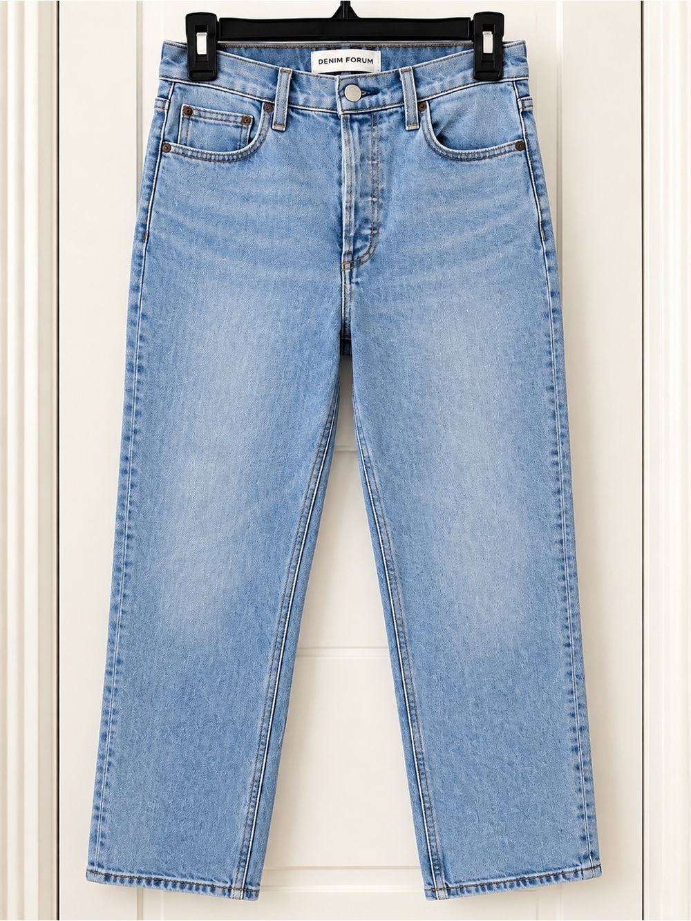 Denim Forum The Arlo High Rise Straight Jeans Size 26 Light Wash